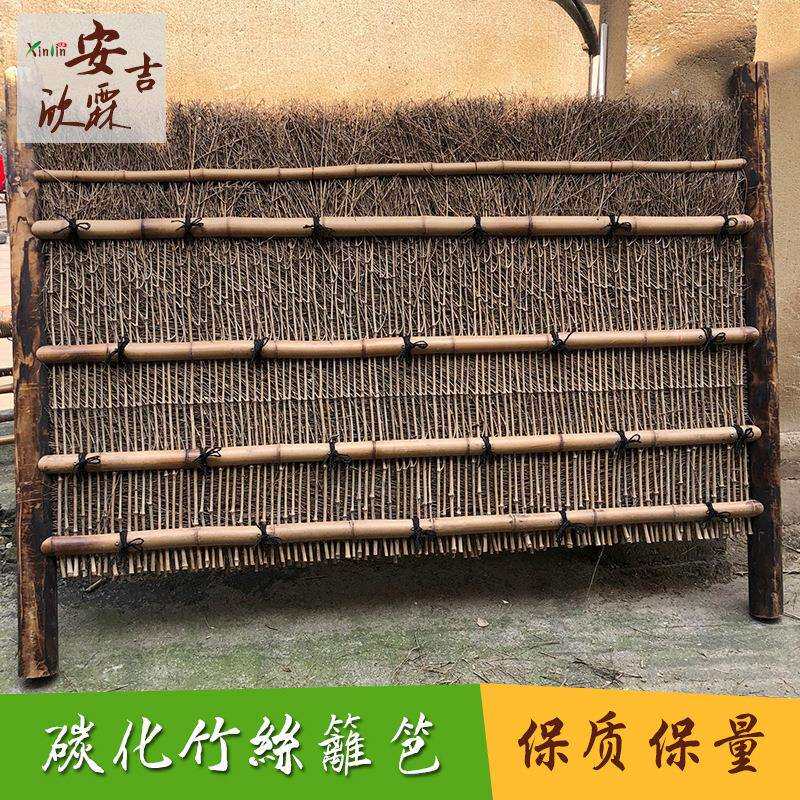 日式圆木竹丝篱笆竹木屏风竹木栅栏庭院竹木景观竹木装饰