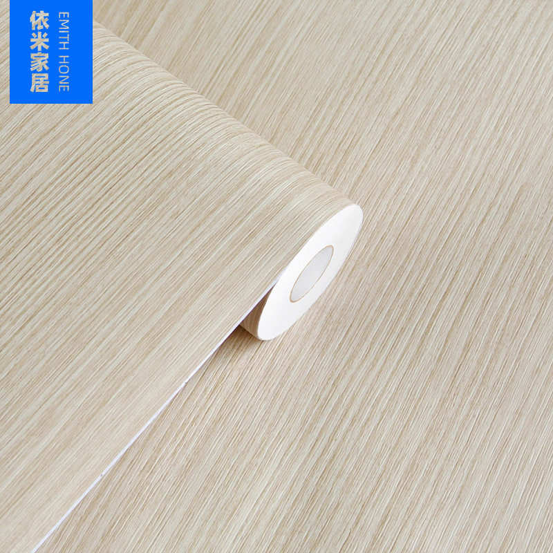 韩版PVC木纹贴纸自粘墙纸壁纸展柜家具翻新加厚带导气槽贴膜30米