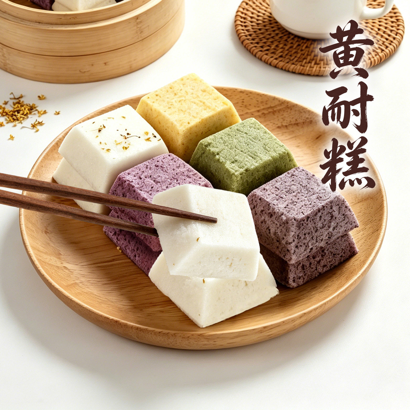 粮觅黄耐糕 手工糯米糕 传统糕点点心 松糕桂花糕黑米糕 网红小吃