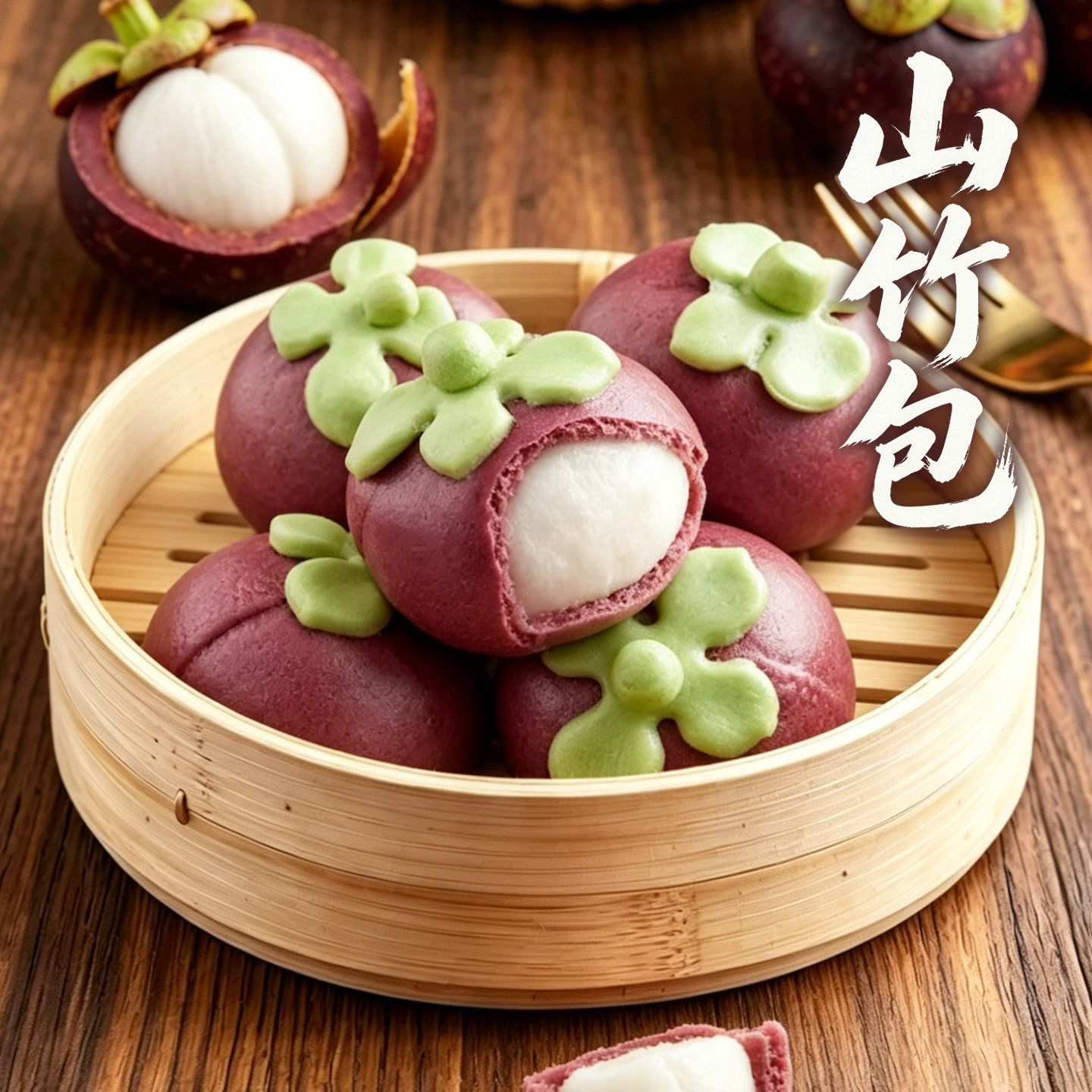 北记山竹包 儿童早餐卡通包 可爱山竹造型水果包馒头 速食半成品