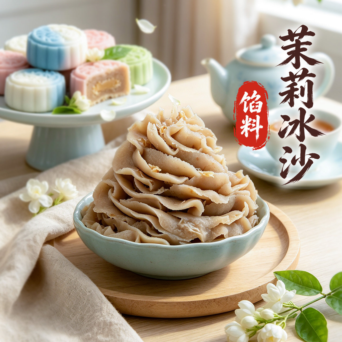 粮觅茉莉冰沙馅 优质低糖红豆沙 月饼糕点馅料 家用点心 烘焙原料