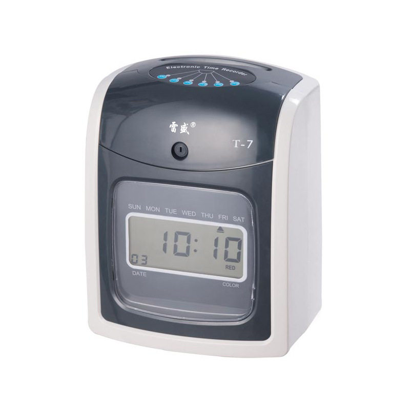 雷盛BUROSTYLE办公设备考勤钟跨境自动正反面识别打卡液晶显示T-7