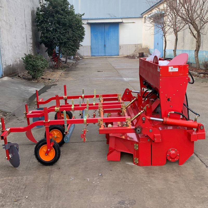 两行花生种植盖膜一体机 山地平地多行花生播种机 玉米播种地膜机