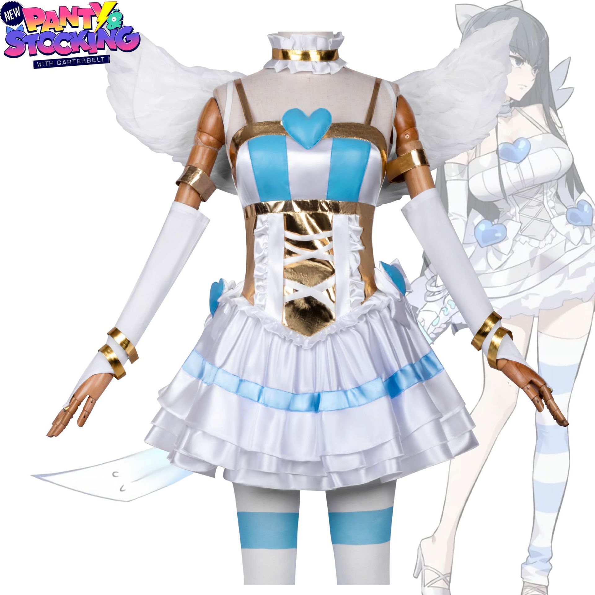 吊带袜天使cos服史朵巾战斗服洛丽塔带翅膀cosplay二次元动漫裙装