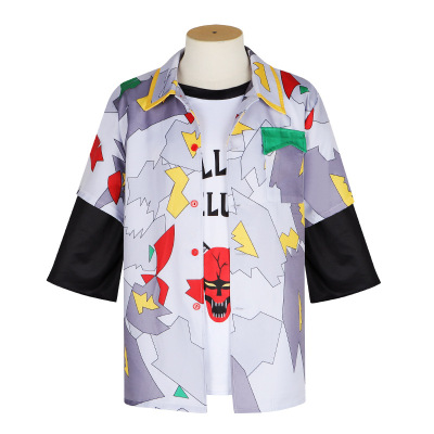 怪奇物语第四4季cos服小11Eleven条纹连衣裙衬衣达斯汀制服T恤套