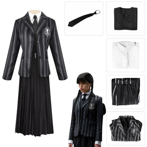 亚当斯一家cos服星期三女主同款cosplay校服舞台表演服