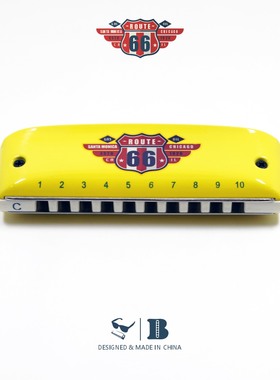 66号公路口琴黄色烤漆 初学十孔布鲁斯蓝调10孔PADDY 园园同款