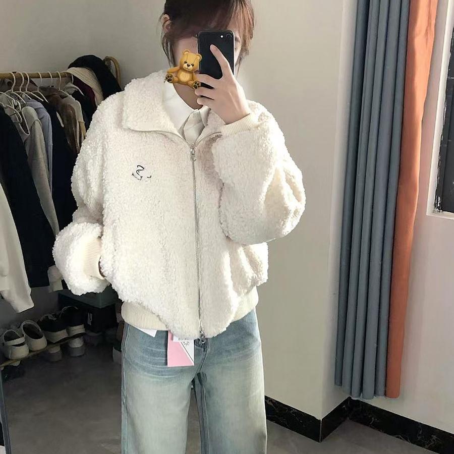 韩版摇粒绒棉衣女羊羔毛棉服外套