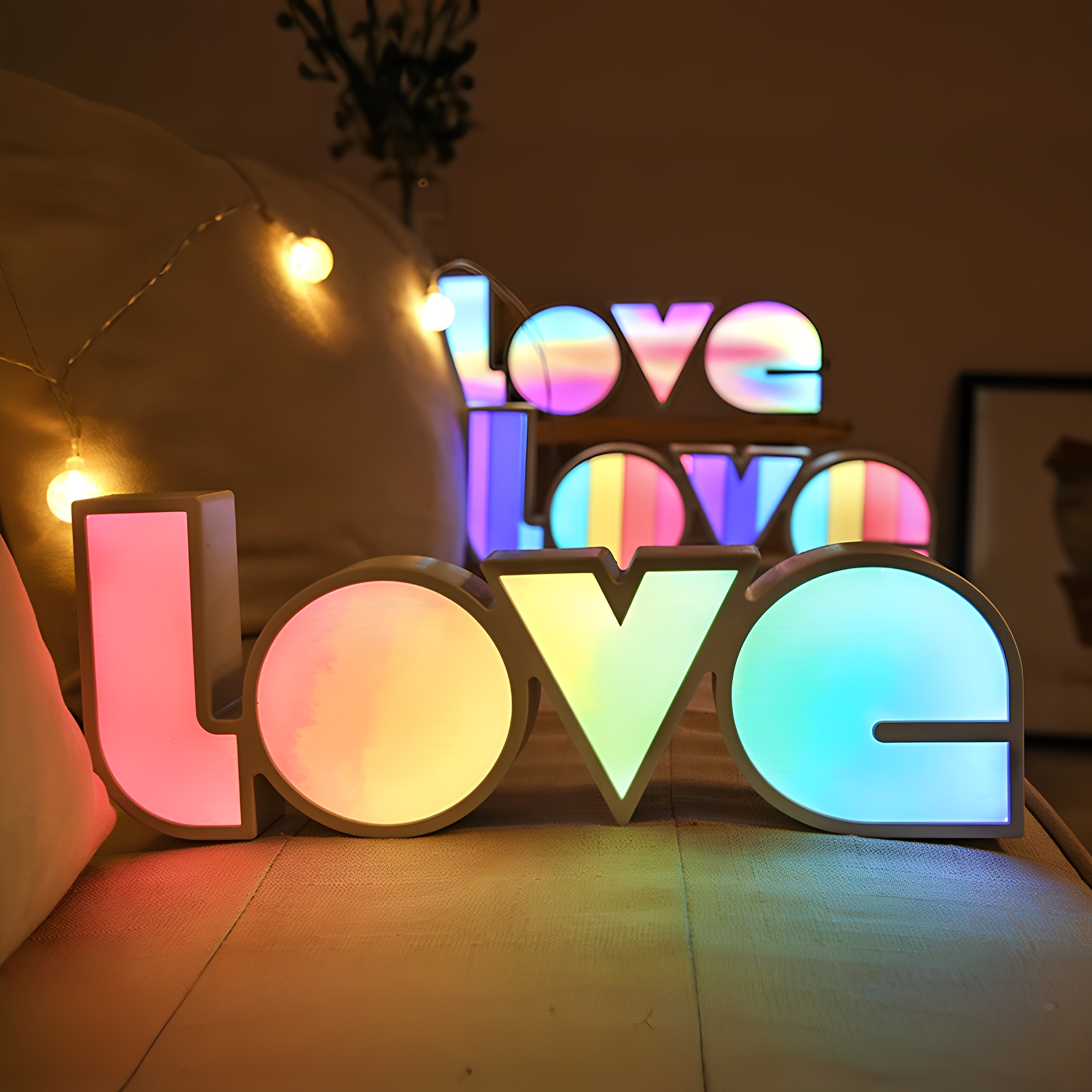 LOVE霓虹灯箱电竞房间装饰氛围灯