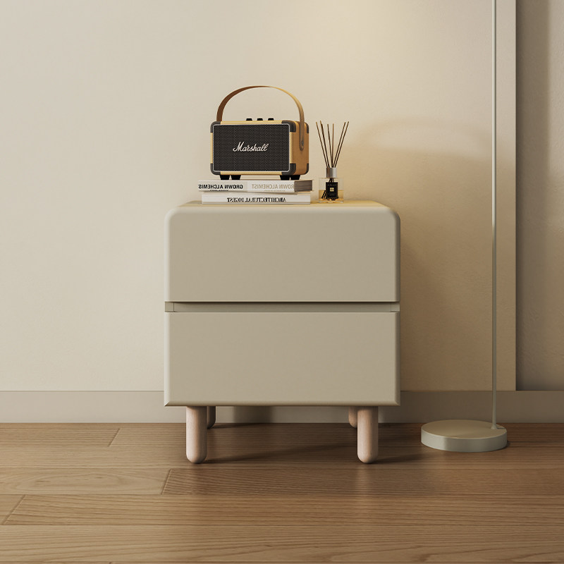 顾家家居顾家木艺奶油风实木床头柜收纳柜二斗柜储物柜 PT8011G