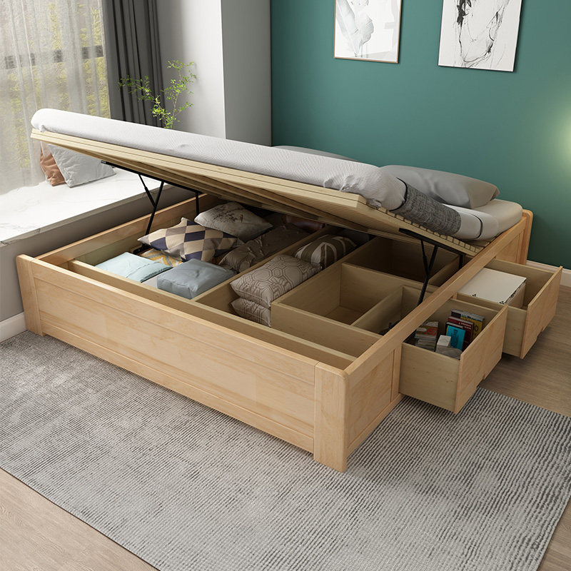 源氏木语榻榻米床无床头地台1.5米1.35小户型储物气压侧开高箱1.8