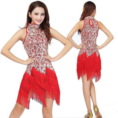 Latin dance skirt sequin tassel skirt performance clothes te