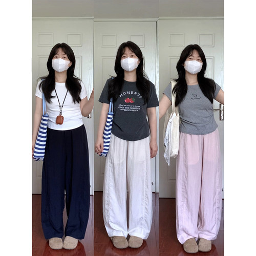 超凉快天丝亚麻裤阿殊 ASOUL 微胖小个子显高休闲裤女