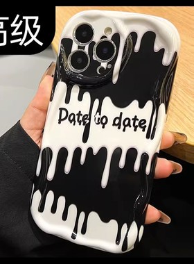 个性黑白色mate60pro手机壳pura70适用华为p60/50小众网红mate20软壳nova13/5新款女mate30日韩畅享60x保护套