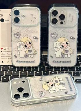 ins风野上山秋小兔适用opporeno16手机壳新款女reno15c/14/13可爱卡通findx9视窗a6pro全包1加ACE6防摔保护套