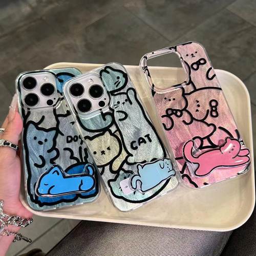 晕染猫咪vivox200s手机壳X100/90/80男女新款高级s30/20Pro创意卡通iqoo13小众neo10支架y300/200i防摔保护套