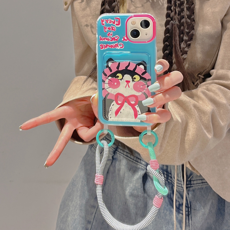 涂鸦头套猫咪适用荣耀200卡包手机壳女新款honor100/90/80/70创意x50卡通magic6pro可爱畅玩60plus防摔保护套