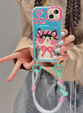 涂鸦头套猫咪opporeno14pro手机壳Reno13/12/11/10女新款findx8可爱a2小众k12x手绳a56卡包插卡A72防摔保护套