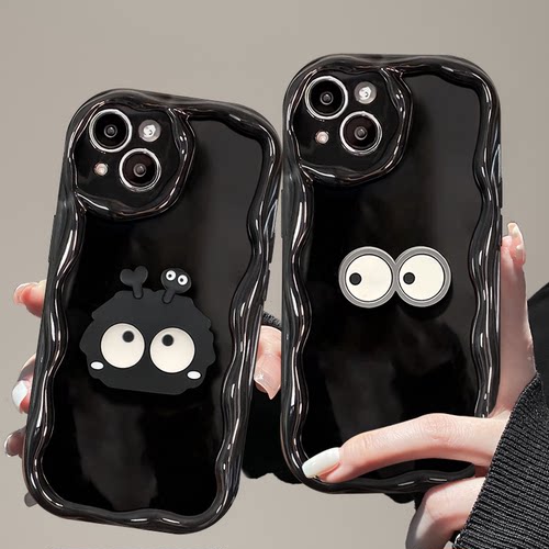 煤球眼睛vivox200pro手机壳x100/90/80/70/60立体趣味s30/s20新款情侣y300i硅胶iqoo13女全包neo10/9/8保护套