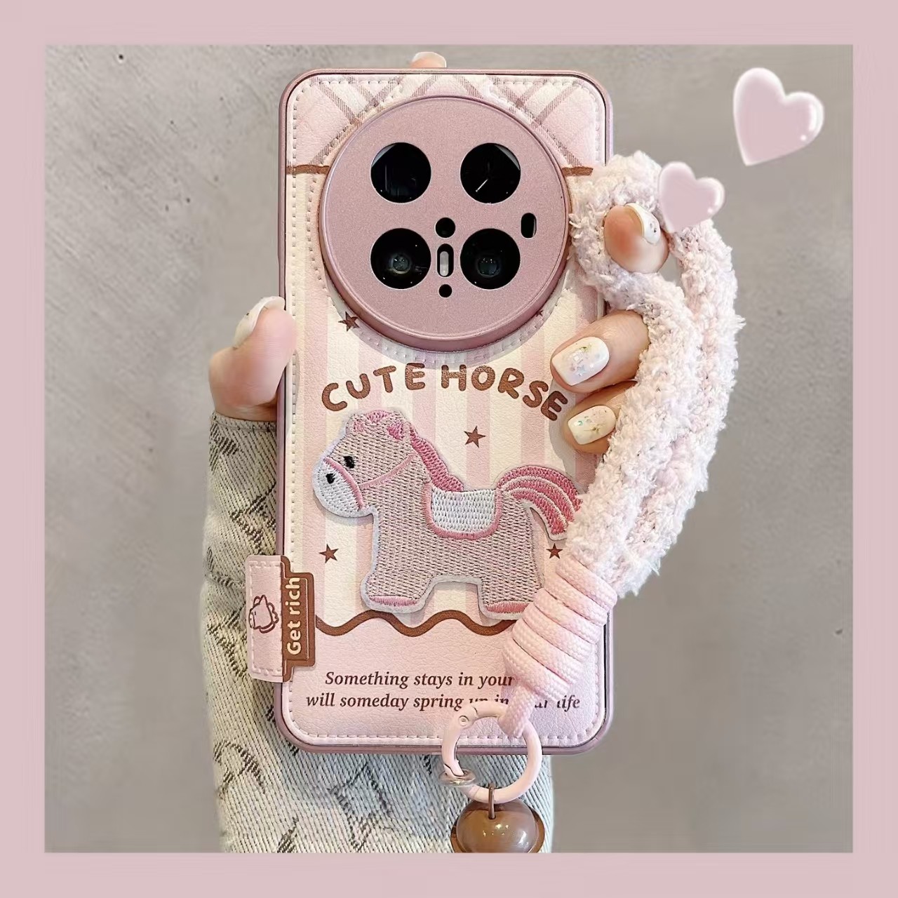 撞色格纹刺绣小马适用华为mate80pro手机壳mate70新款女pura80粉色条纹p70/p60全包镜头nova15/14防摔保护套,3C数码配件,手机保护套/壳,淘宝优惠券,粉丝福利购,淘宝优惠卷