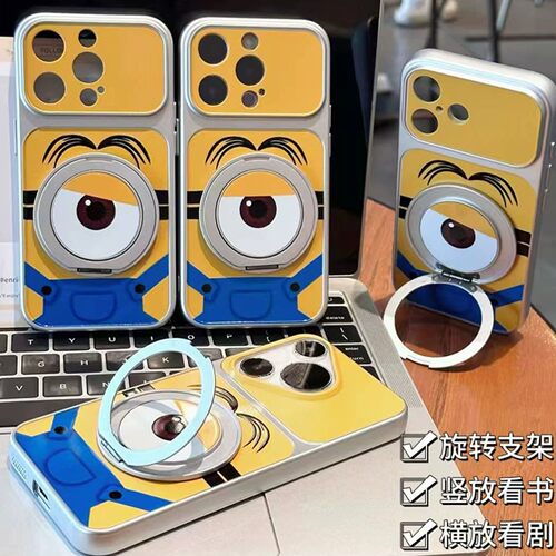 萌趣小黄人适用opporeno16手机壳新款趣味reno15c卡通可爱ifindx9男女款视窗a6pro软壳全包1加ACE6防摔保护套