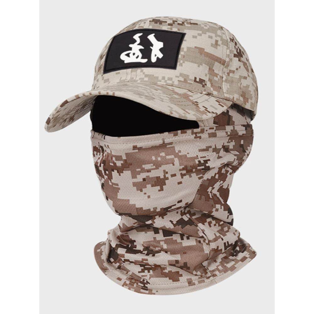 夏季迷彩冰丝绸帽战术尖顶帽的男子和妇女自行车围巾钓鱼防晒透气