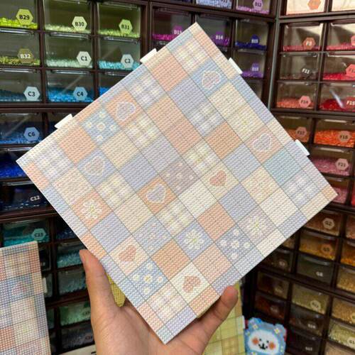 新款心之棋盘格长钉拼豆板78钉DIY画线垫板子耐高温2.6mm工具
