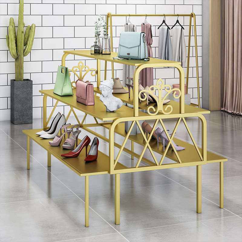 鞋架子店铺落地双面中岛柜展示架服装店流水台多层包包货架鞋柜,商业/办公家具,鞋货架,淘宝优惠券,粉丝福利购,淘宝优惠卷