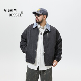 VISVIM BESSEL男士水洗牛仔夹克长袖宽松牛仔上衣休闲外套春秋季