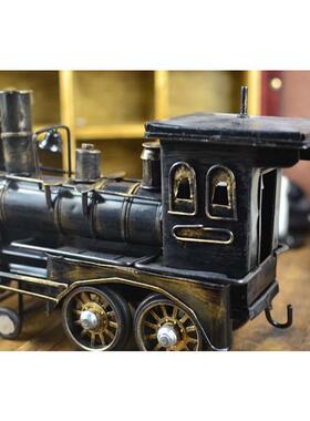 纯手工蒸汽火车头模型 复古酒吧经典创意摆件 拍摄道具/家居装饰