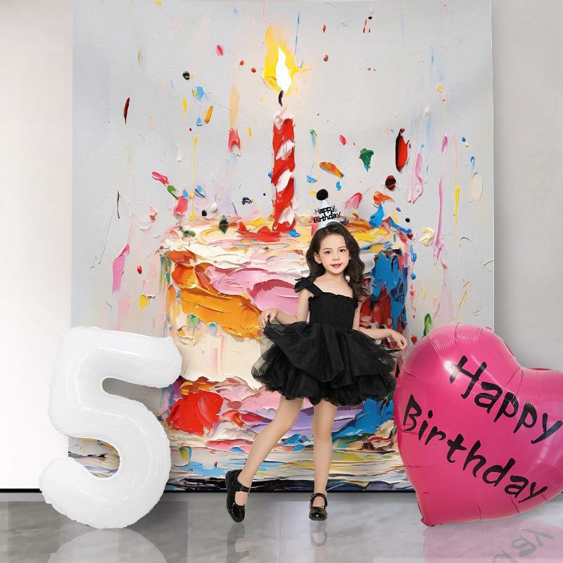网红生日装饰场景布置23周岁宝宝儿童派对男孩女孩背景墙数字气球
