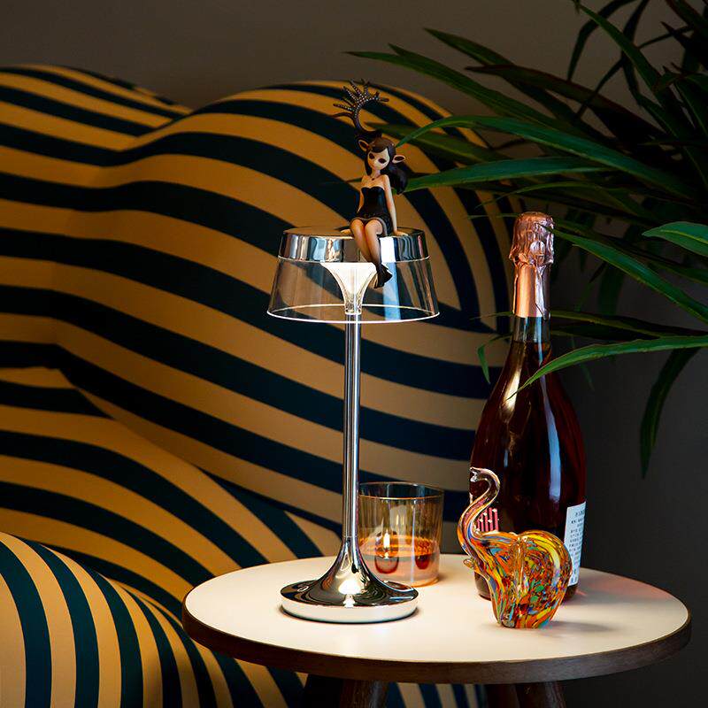 可充电小光杯氛围台灯卧室高级感床头灯轻奢美式吧台餐桌装饰灯