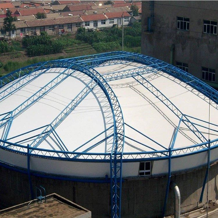水池遮盖污水池加盖张拉膜膜布顶棚工业膜大跨度反吊膜结构耐腐