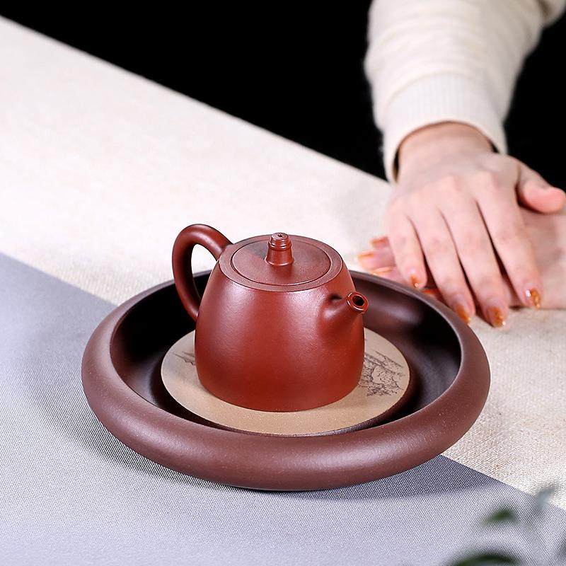紫砂小壶承干泡台手工养壶托盘茶道具零配件干泡茶盘壶垫9647