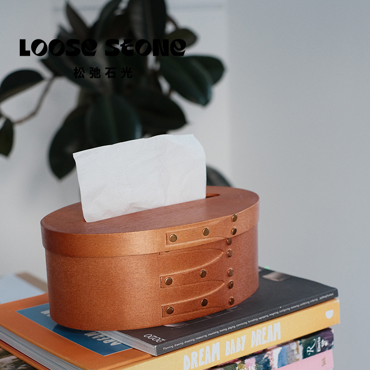 桌面纸巾盒夏克收纳盒木制复古