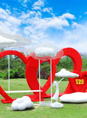 户外不锈钢镂空云朵雕塑园林景观玻璃钢售楼处小区草坪装饰品摆件