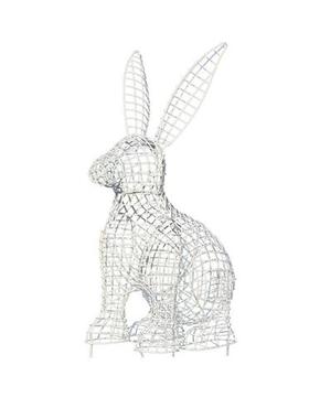 不锈钢镂空兔子雕塑园林景观小区草坪铁艺网格发光动物装饰品摆件