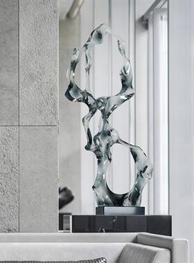 创意酒店售楼处展厅玄关太湖石透明树脂摆件现代客厅家居艺术雕塑