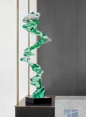 轻奢高档透明树脂抽象艺术摆件客厅玄关办公室装饰工艺品创意雕塑