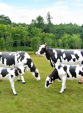 玻璃钢彷真动物奶牛雕塑户外园林景观装饰公园景区农场牧场大摆件