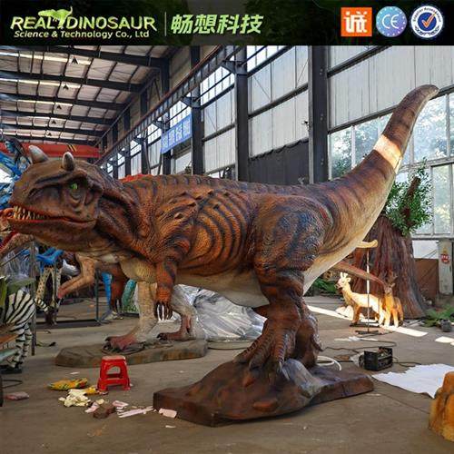 景区仿真恐龙美陈造景能动会叫户外景观互动恐龙模型游艺装置