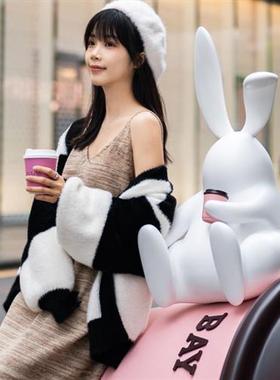 网红咖啡杯玻璃钢雕塑咖啡店门口商场打卡氛围感落地装饰大型摆件