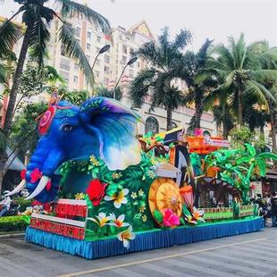 自贡大型户外巡游彩船春节公园灯会展览节日活动互动花车制作厂家