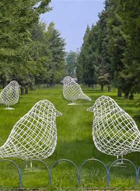 不锈钢镂空小鸟雕塑小区公园商场大门幼儿园铁艺喜鹊动物摆件装饰