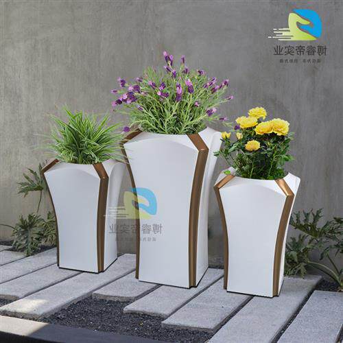 玻璃钢花盆树脂工艺品售楼部花钵商场组合花器欧式种植盆工厂现货