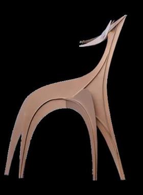 户外不锈钢几何梅花鹿雕塑售楼处地产草坪造景装饰抽象动物摆件