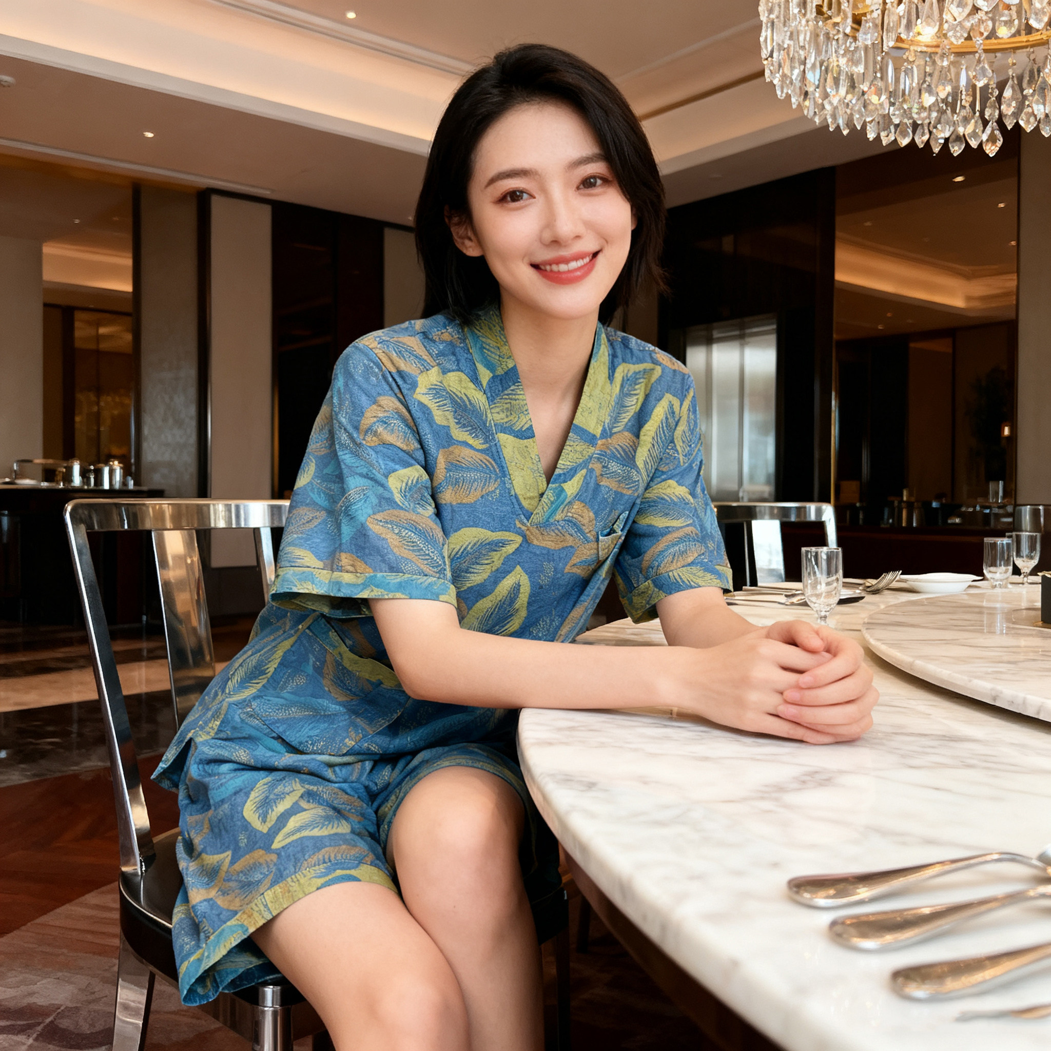 新款汗蒸服纯棉夏古风双层纱男款柔软足浴按摩家居睡衣女款桑拿服