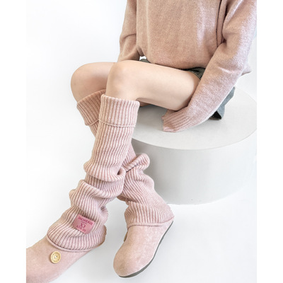 秋冬复古针织标签堆堆袜套日系