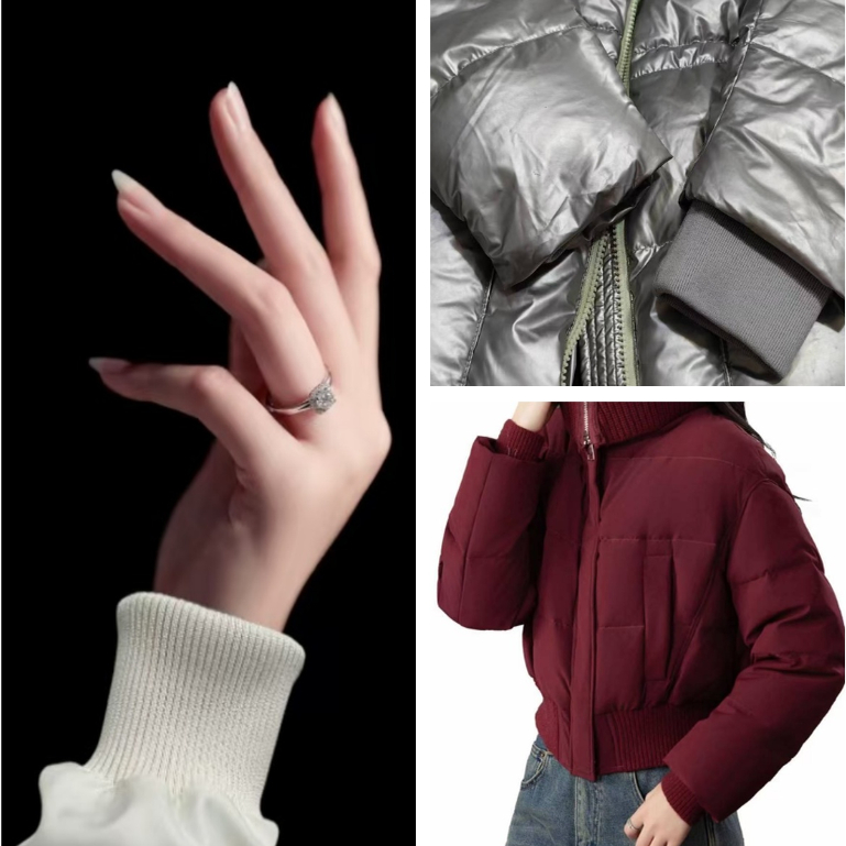 羽绒服棉袄袖口裤脚加长半成品弹力松紧收口罗纹换接袖头成人儿童