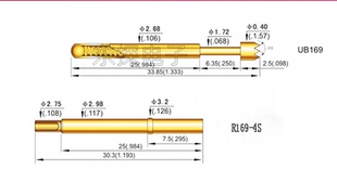 华荣探针UB169 4S欧规探针 B系列PA169 2.7测试探针R169